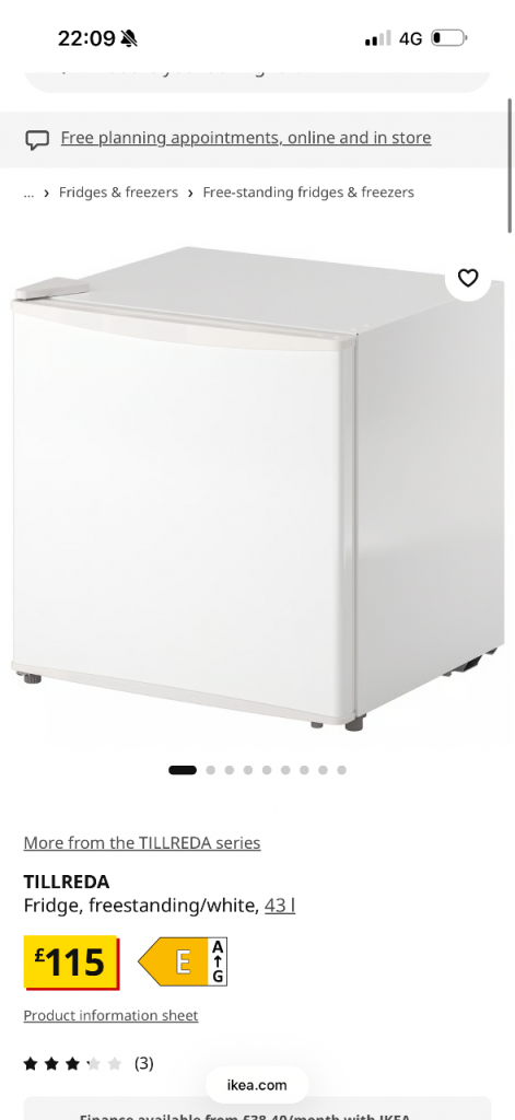 Ikea  brand new refrigerator 