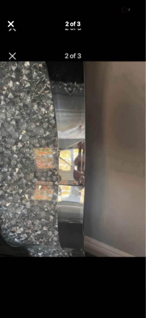 £25 crushed diamond mirror small crack see pics 