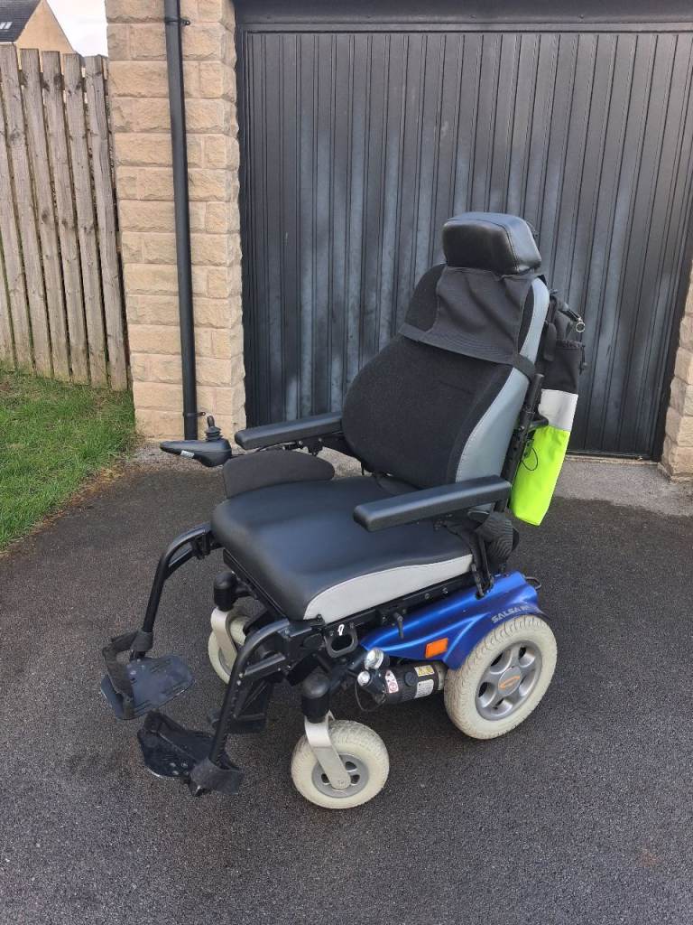 Quickie Salsa R2 Power Wheelchair – Blue, Good Condition
