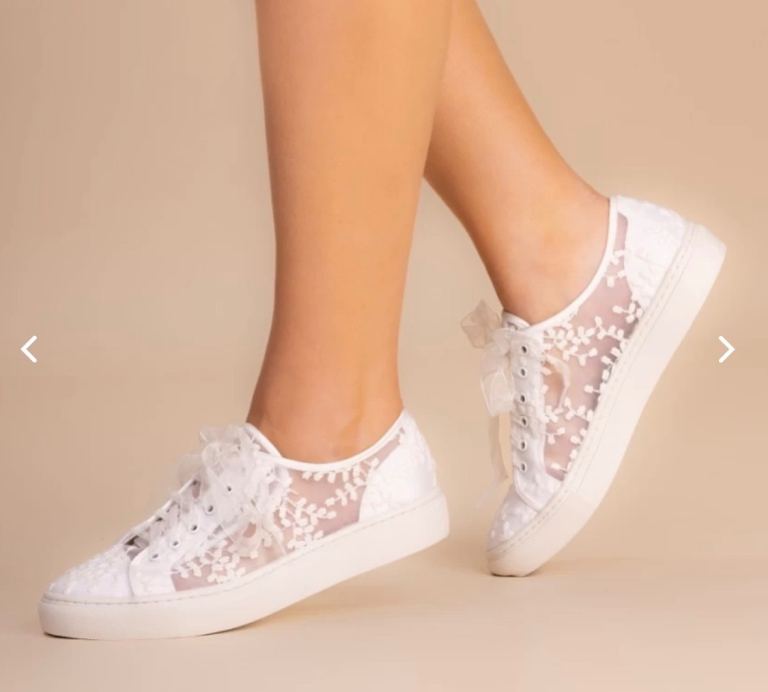 Bridal Lace Oakley Ivory Wedding Trainers size 40