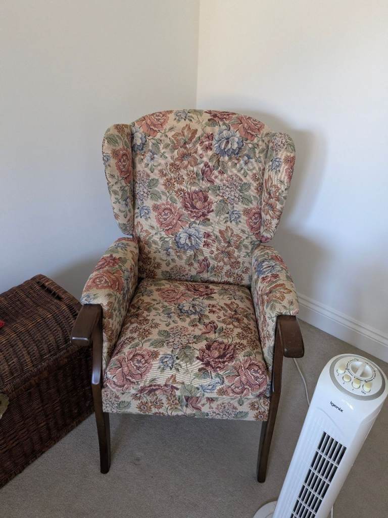 Vintage wingback armchair