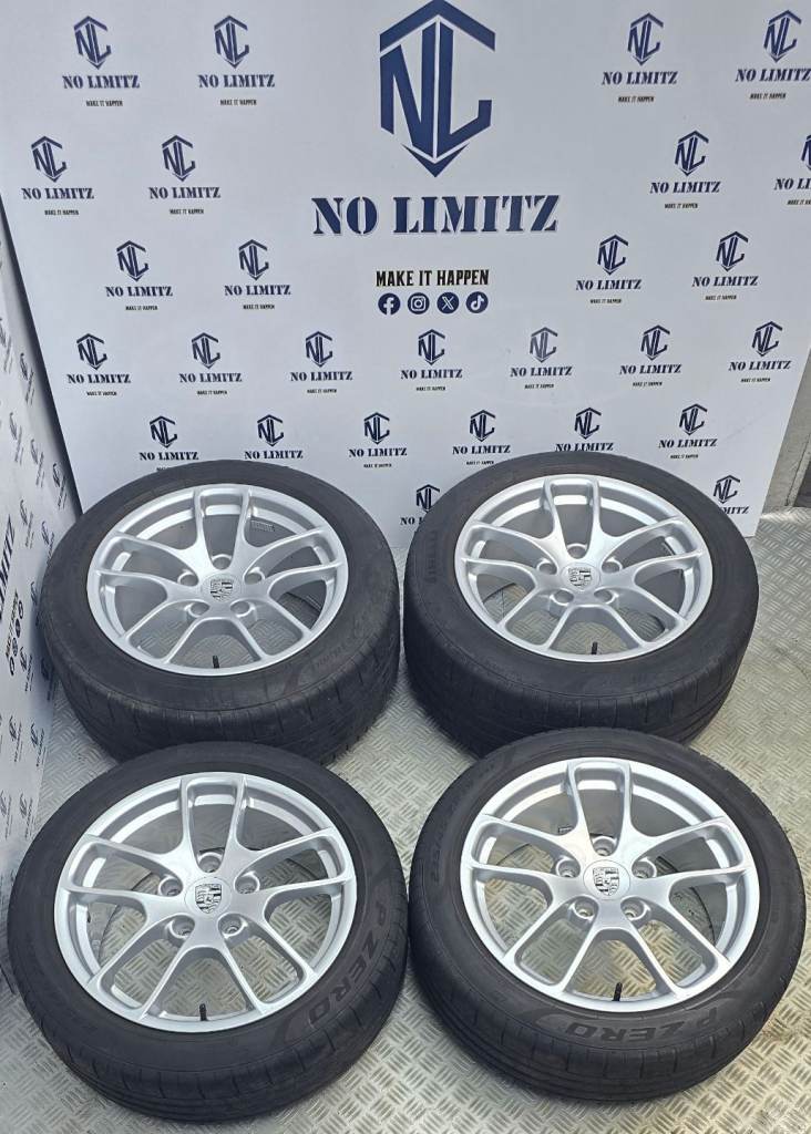 GENUINE PORSCHE 18" BOXSTER CAYMAN 718 982 ALLOY WHEELS 5x130- TYRES