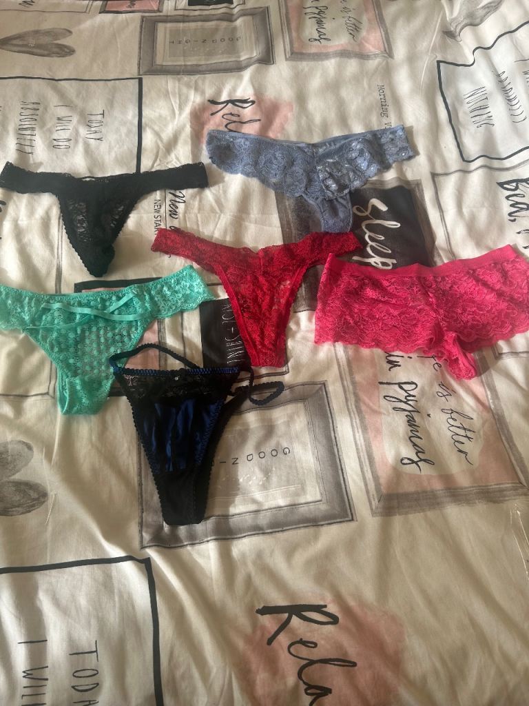 Bundle of 6 Lace Underwear – Various Colours, Good Condition