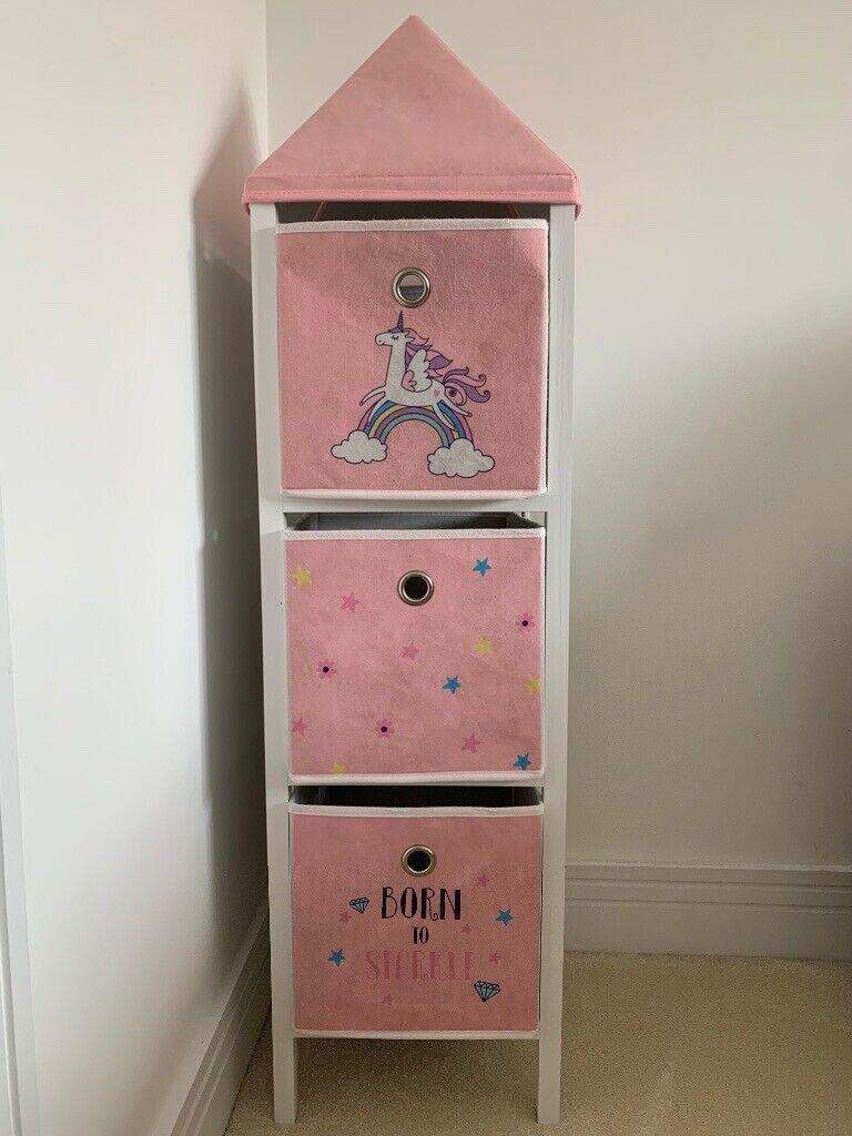  Unicorn Designed (Pink) 3 Tier Drawer Tower