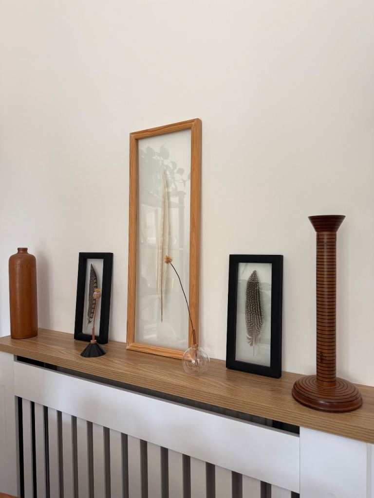 Framed Feather Wall Art / Brand new / Handmade Scandinavian Design