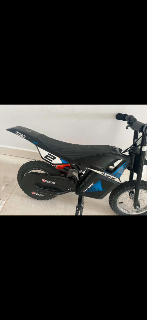 Razor SX350 Dirt Rocket Electric Bike – Black & Blue, Good Condition