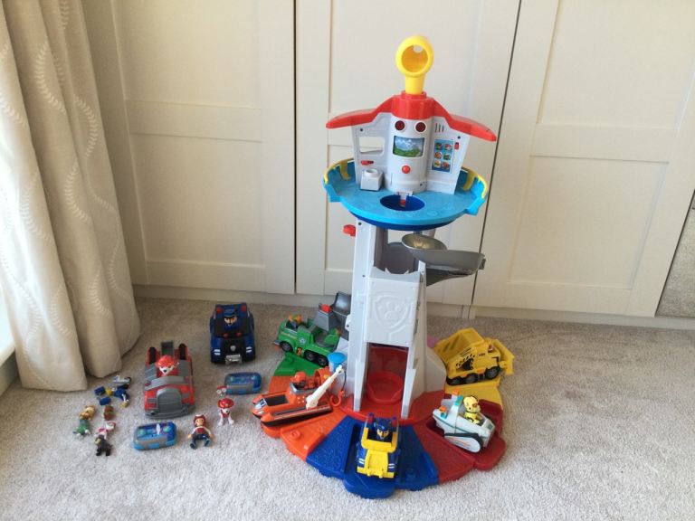 image for Huge PAW PATROL bundle: Giant Watch tower 8 vehicles Lots of figures