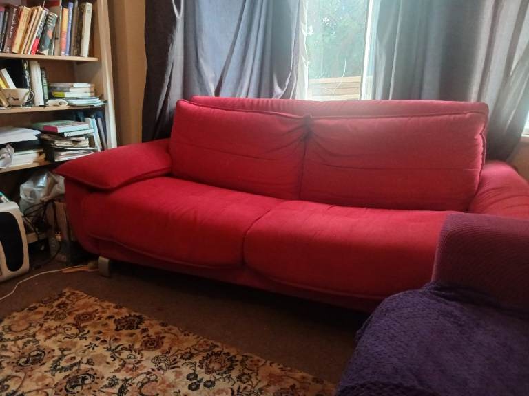 3 Seater Red Sofa Bed