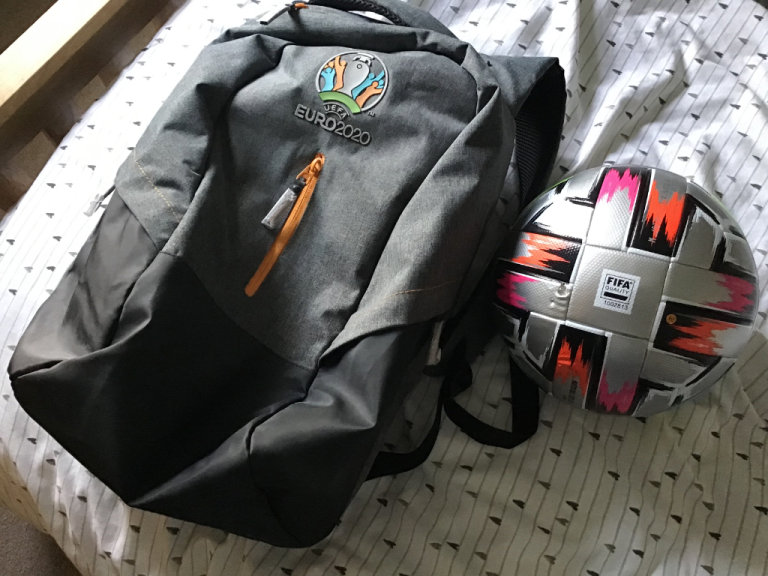 Euro 2020 finals souvenir backpack and football