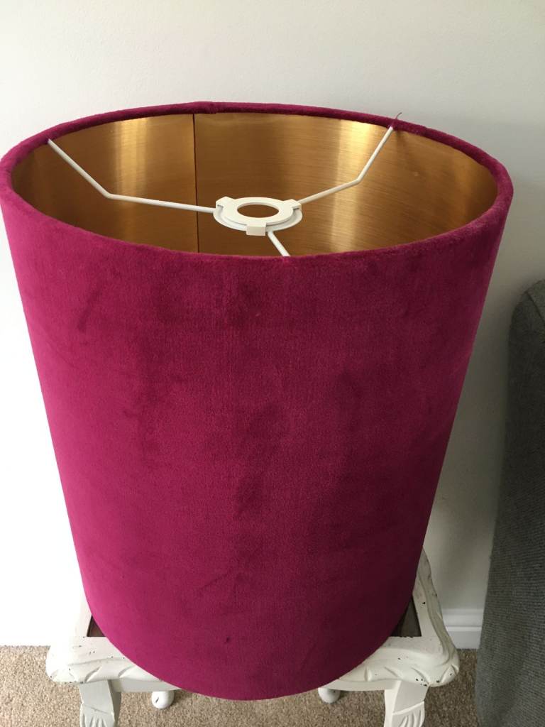 Pink and Gold Velvet Effect Light Shade Lamp Shade