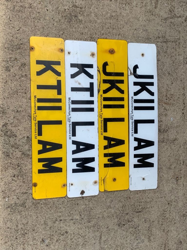 Private number plates JK11 LAM and KT11 LAM