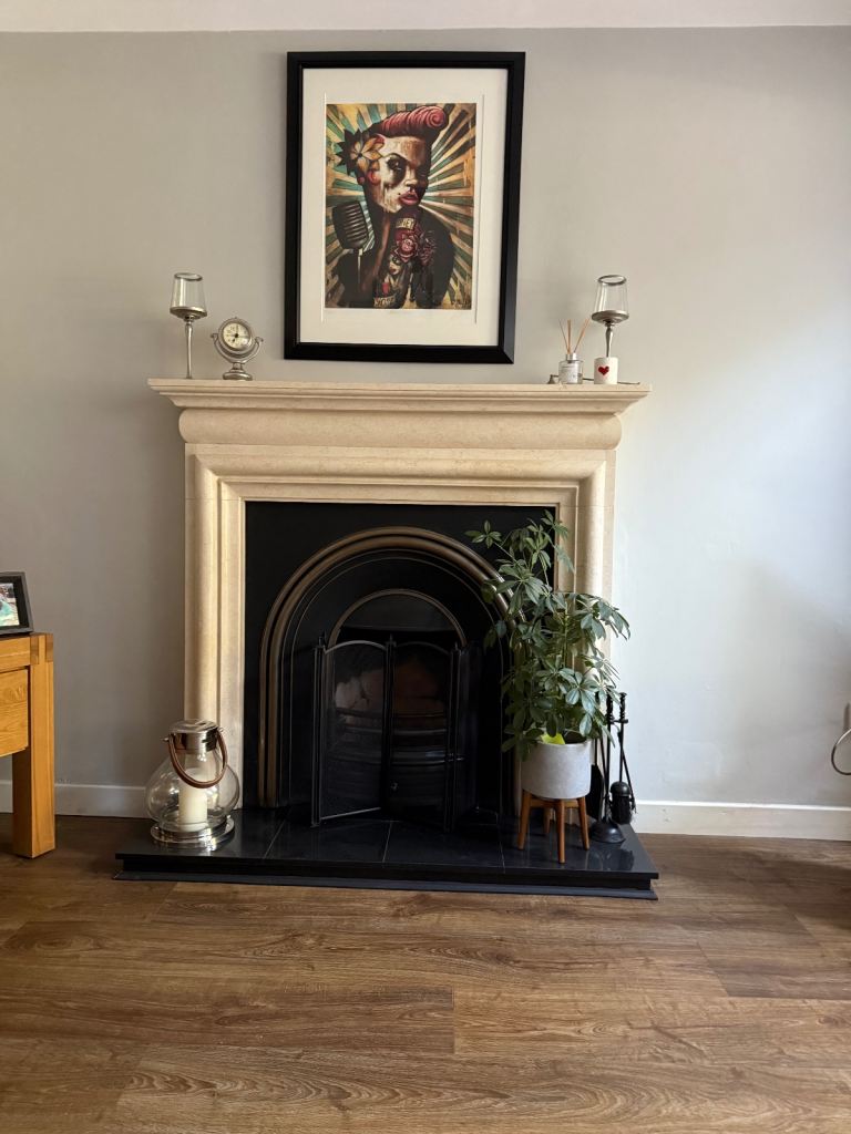 Roman marble fireplace surround