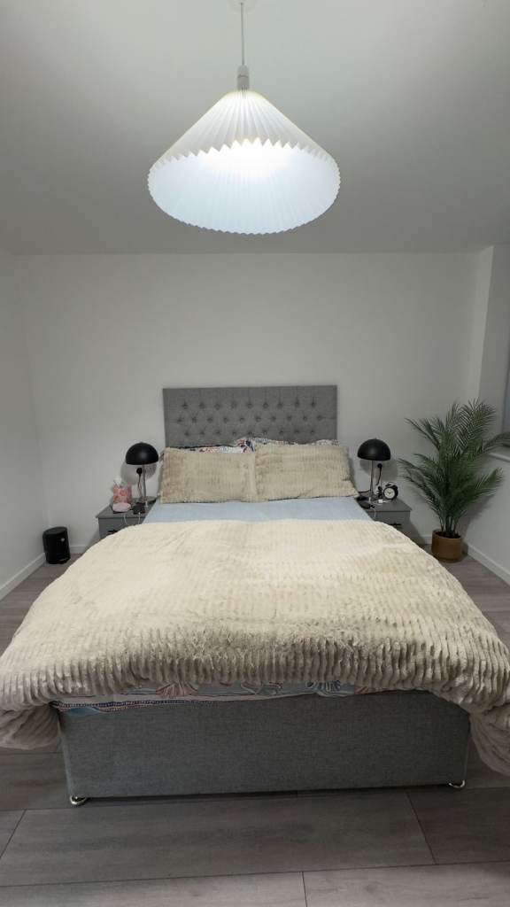 image for LIKE NEWDouble Divan Bed with Headboard + Mattress in WIGAN – NEED TO GO ASAP