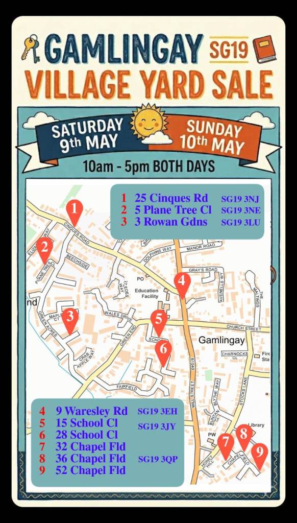 Yard sale Gamlingay!