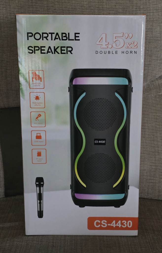 PORTABLE SPEAKER WITH MICROPHONE BRAND NEW IN BOX