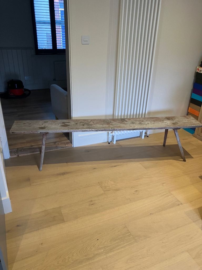 Antique French pine bench 