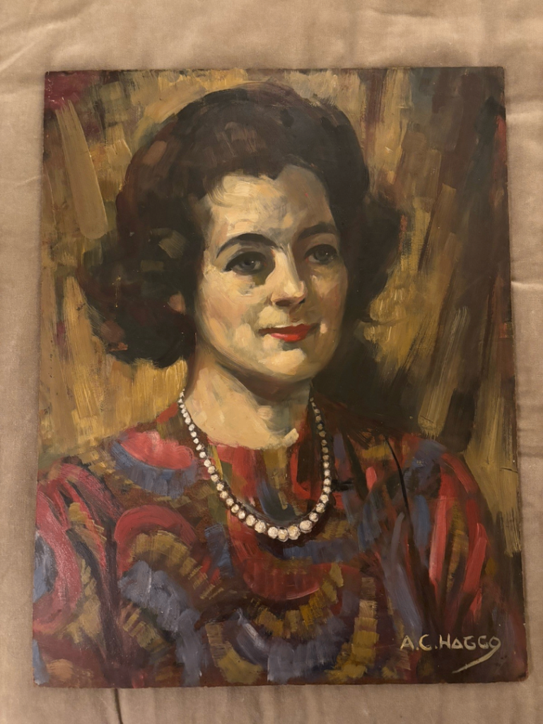 Oil Portrait Painting Of A Woman.Vintage/Retro (Antique Style).British 1902-1996