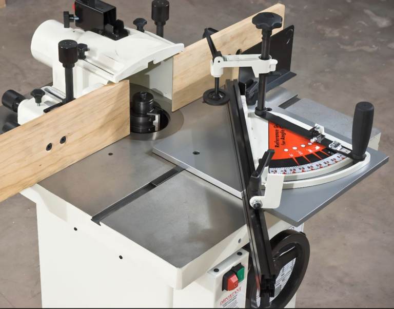 Jet Spindle moulder shaper tenoning Jig unit Axminster JWS 34 cross cut fence with clamp
