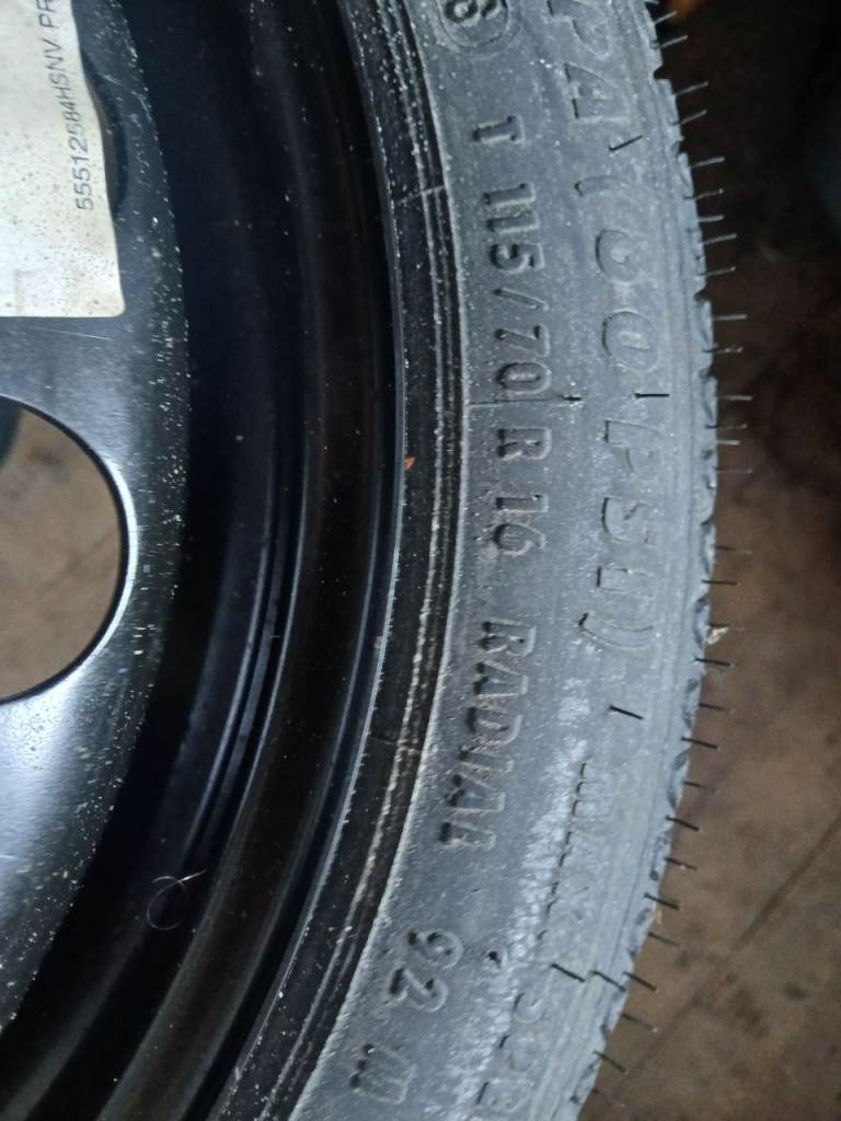 Spacesaver spare wheel 115/70/16/92w