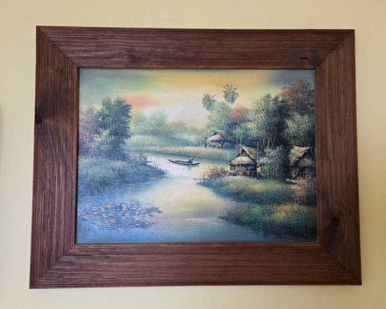 Serene Authentic Thai Oil Painting