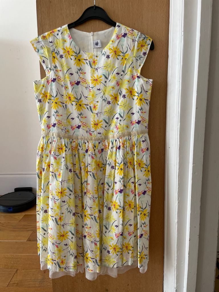 Yellow floral party dress Y12 from Petit Bateau