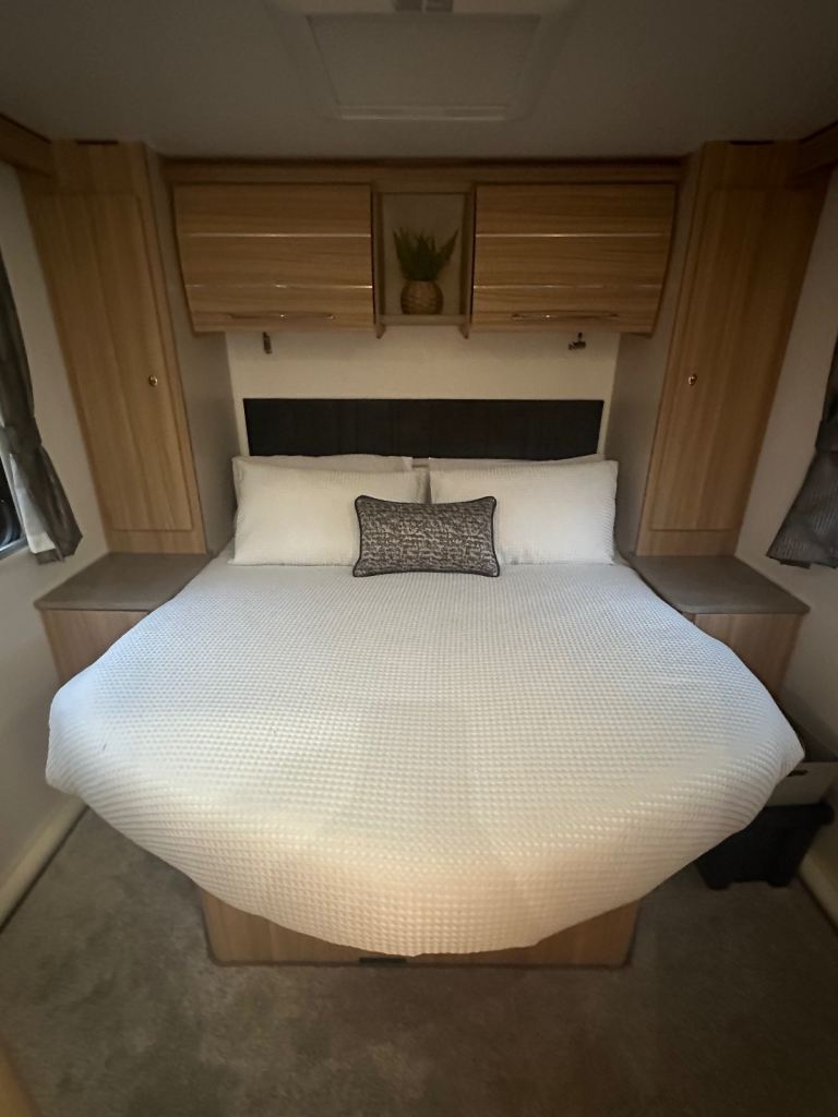 Caravan fitted mattress topper and sheet