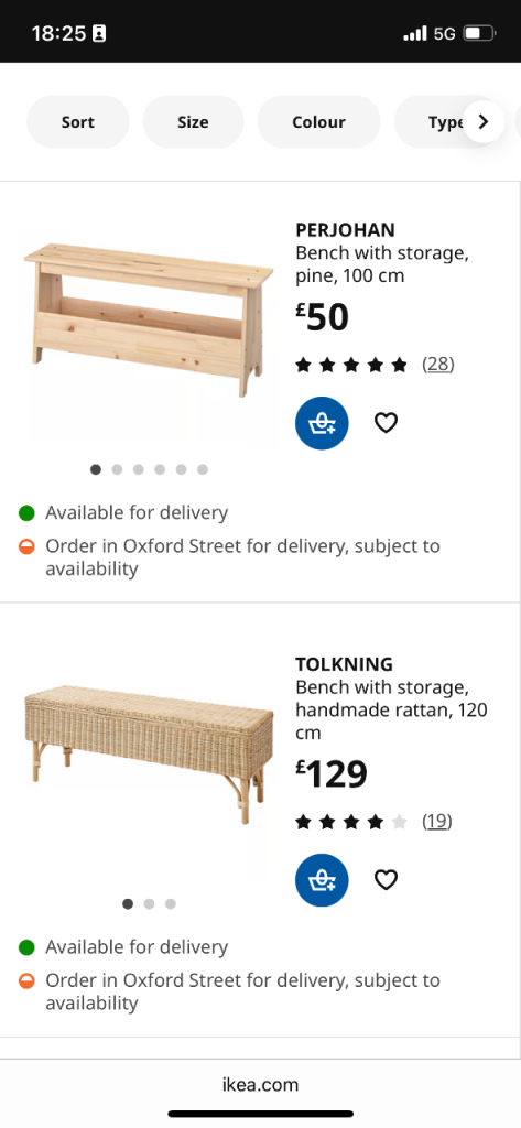 IKEA bench with storage 