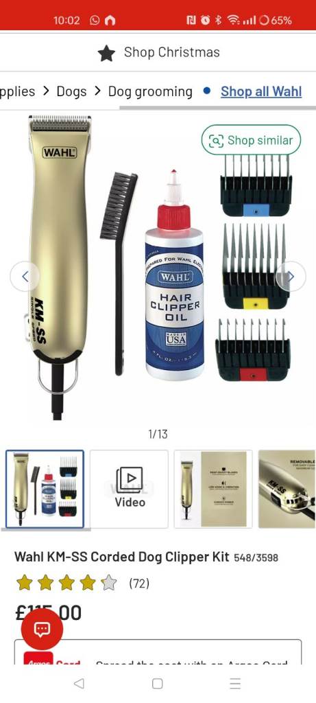 Wahl KM-SS Corded Dog Clipper Kit