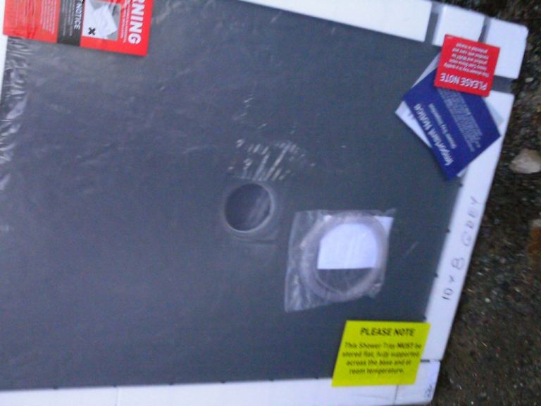 1000 x 1000 dark grey slimline shower tray new unopened still  in wrappers