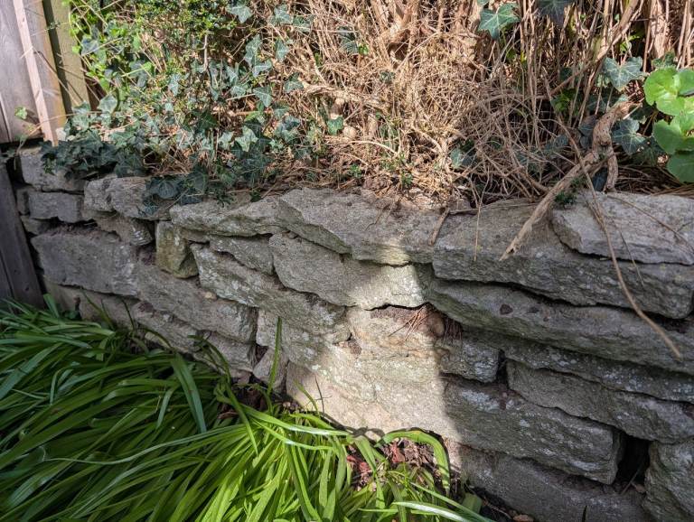 Garden dry stone wall
