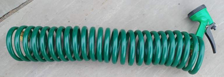 Green Self Coil Hose with Spray Gun
