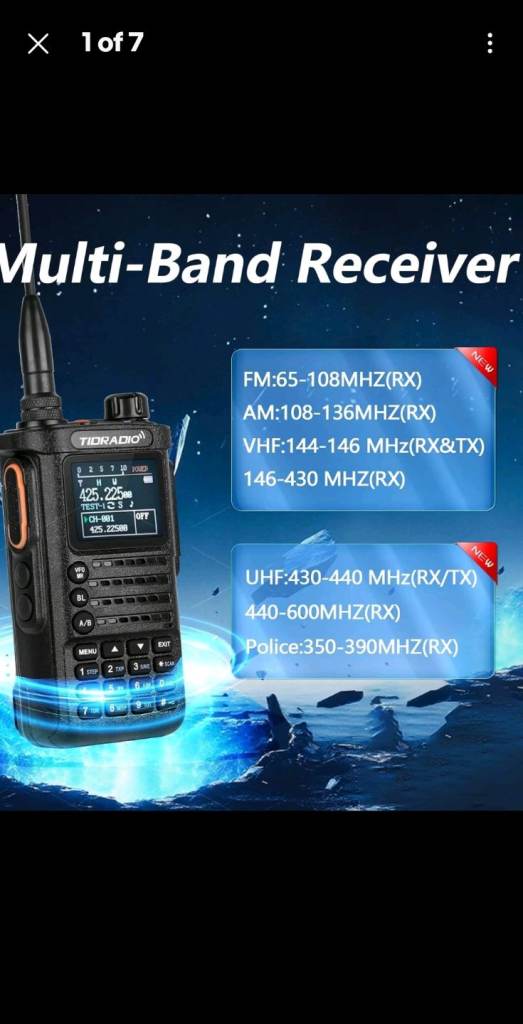Airband Avaition Scanner 10 Watt Walkie Talkie Marine Coastguard PMR Amateur Radio NEW