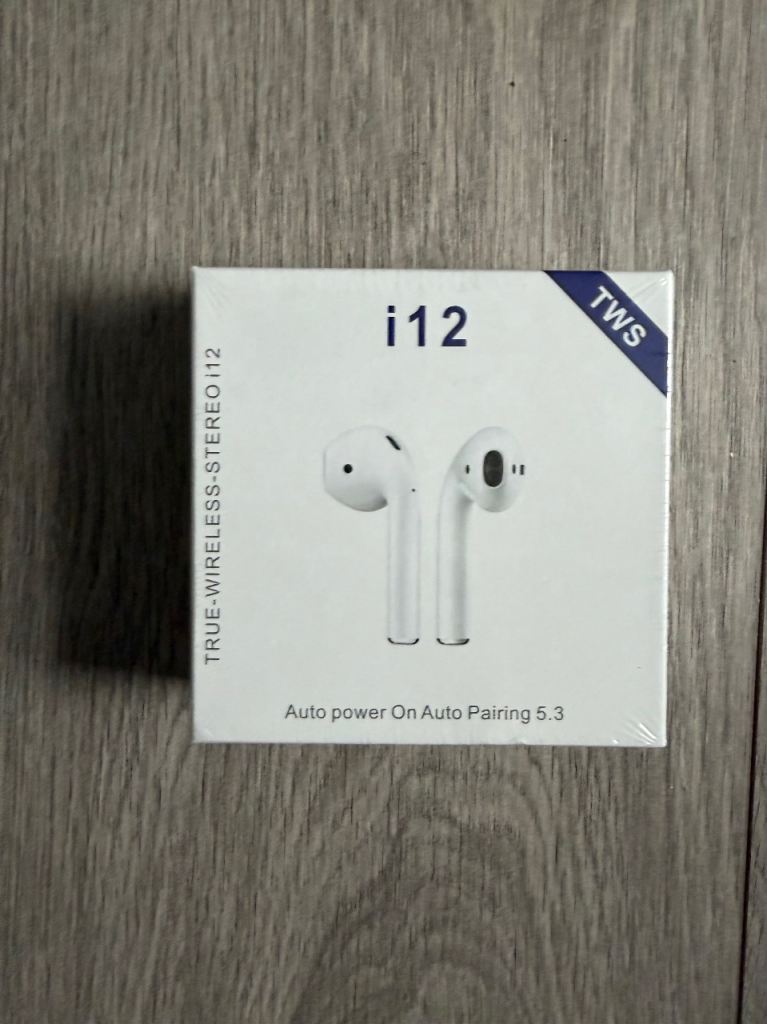 New i12 TWS True Wireless Stereo Earbuds – White