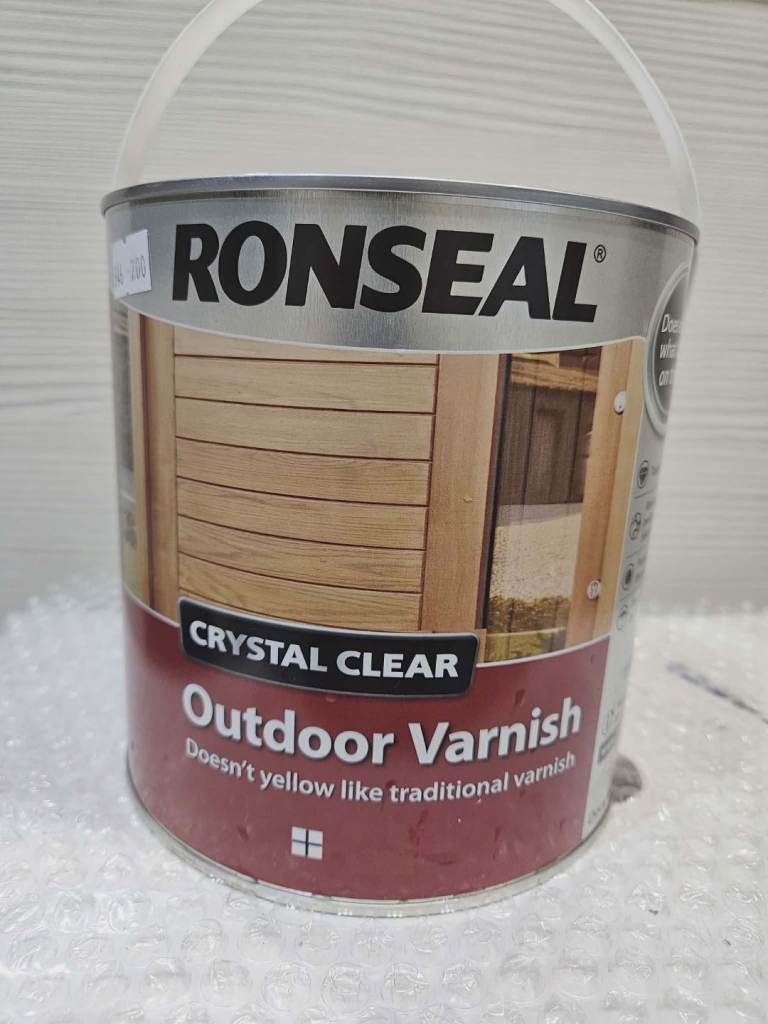 Ronseal CCODVS25L 2.5 Litre Crystal Outdoor Satin  Finish Varnish - clear