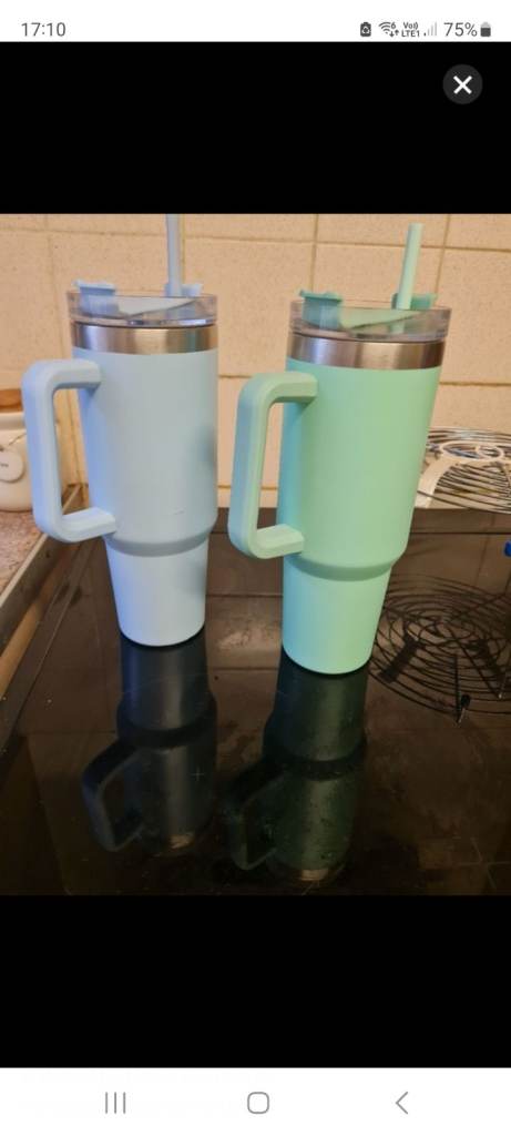 FREE Two Insulated Travel Mugs with Straws – Light Blue and Mint Green