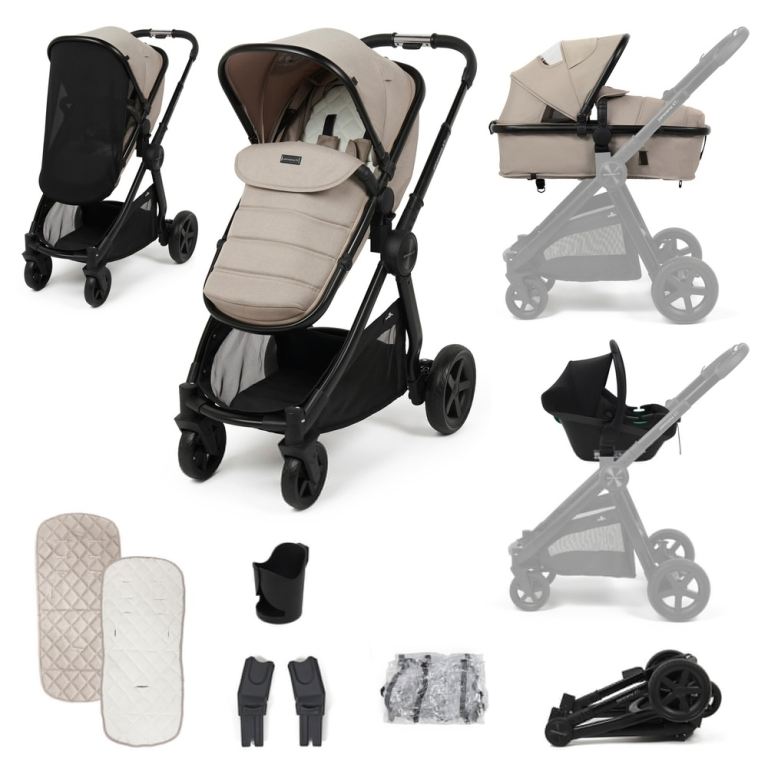 120 £ , Babylo Panorama XT1 Pushchair & Car Seat with Base – Beige, Like New