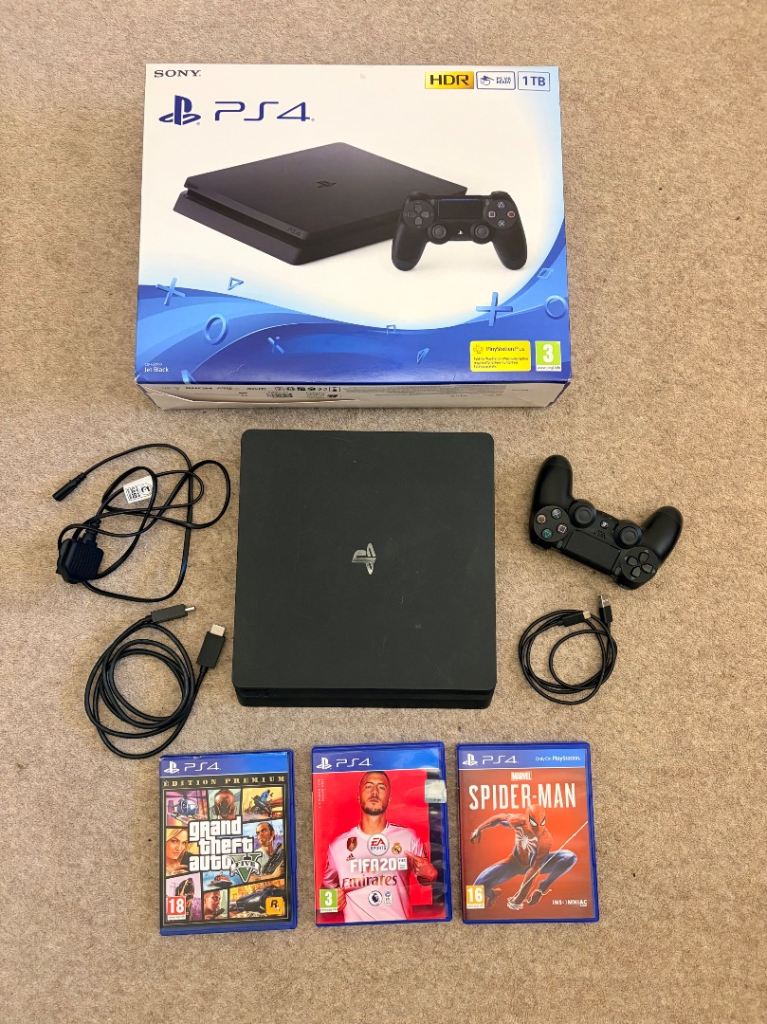 PS4 slim 1TB Console -Controller & 3 Games