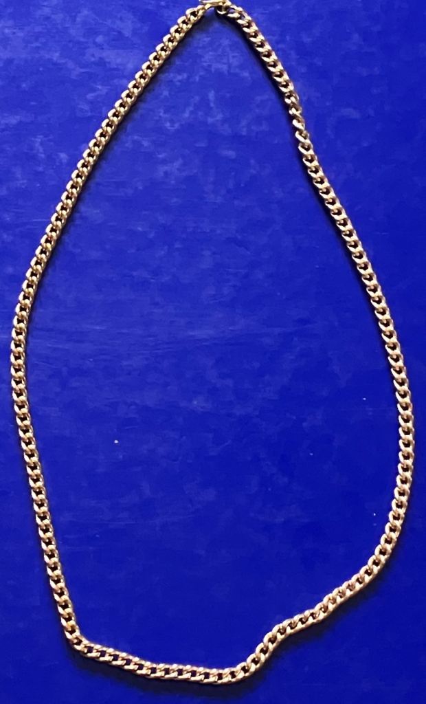 Ladies jewellery rolled gold Cuban link curb necklace.
