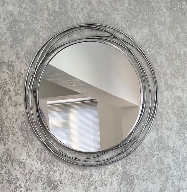 Silver swirl mirror