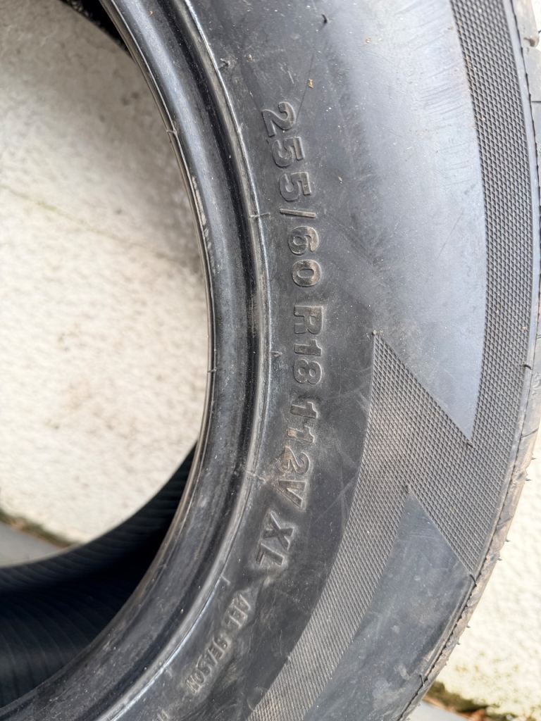 255/60 R18 tyres - qty 2