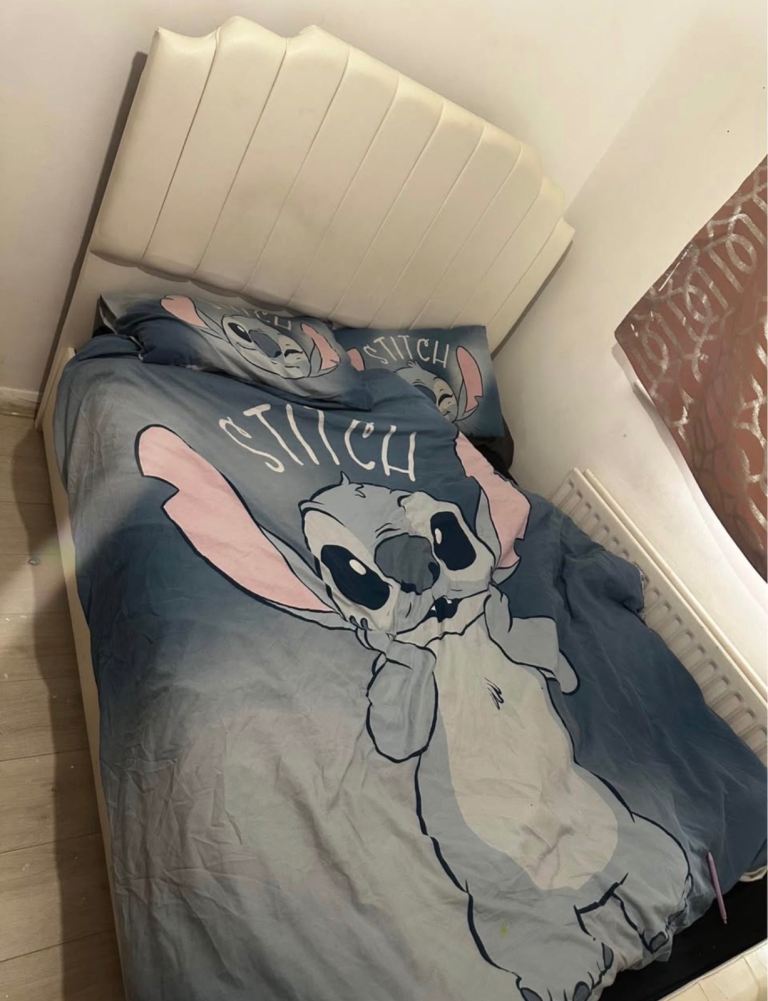 White Faux Leather Double Bed