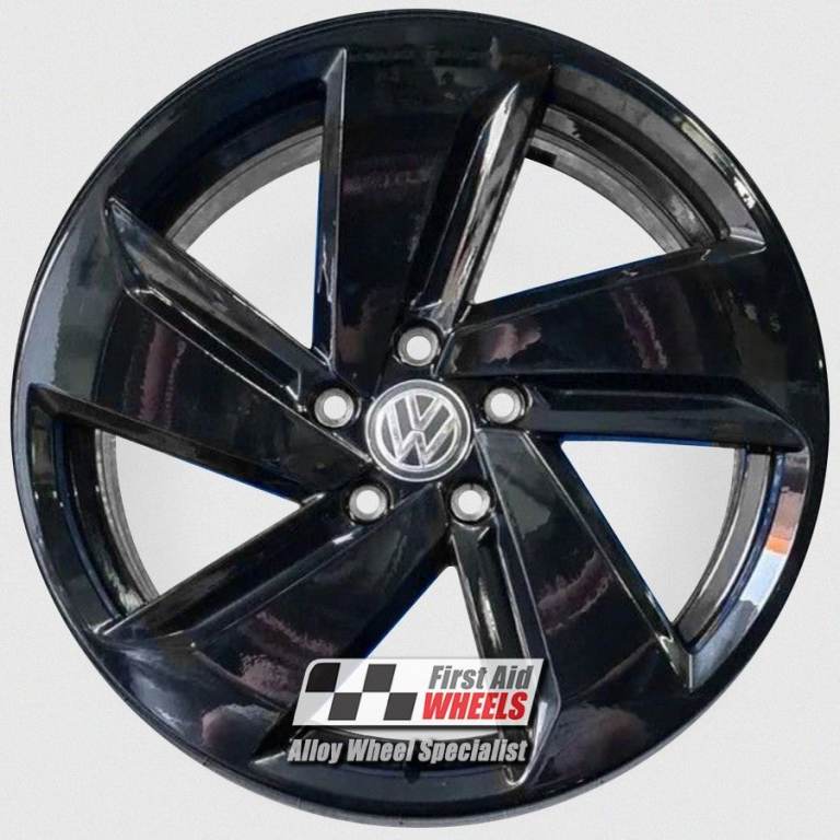 R625BG Swap VW GOLF GTI 4x 18'' GENUINE MILTON KEYNES GLOSS BLACK ALLOY WHEELS