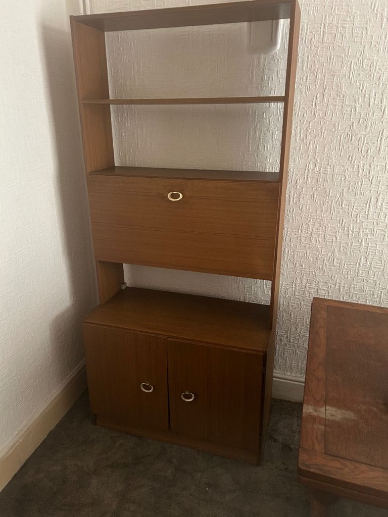 Solid Wood Bookcase with Cabinet Storage Unit - Good Condition