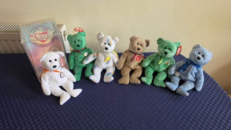 Set of 6 Ty Beanie Babies Bears