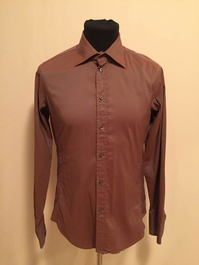👕 Men’s Zara Slim Fit Two-Tone Casual Shirt – Size S – Salmon Pink