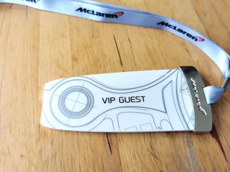 McLaren Vip Guest Lanyard and Pendant Metal Chrome and Perspex 2016 100% Authentic and Genuine