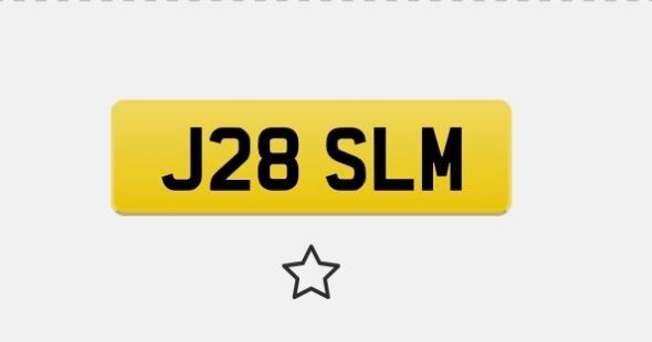 Personalised registration number
