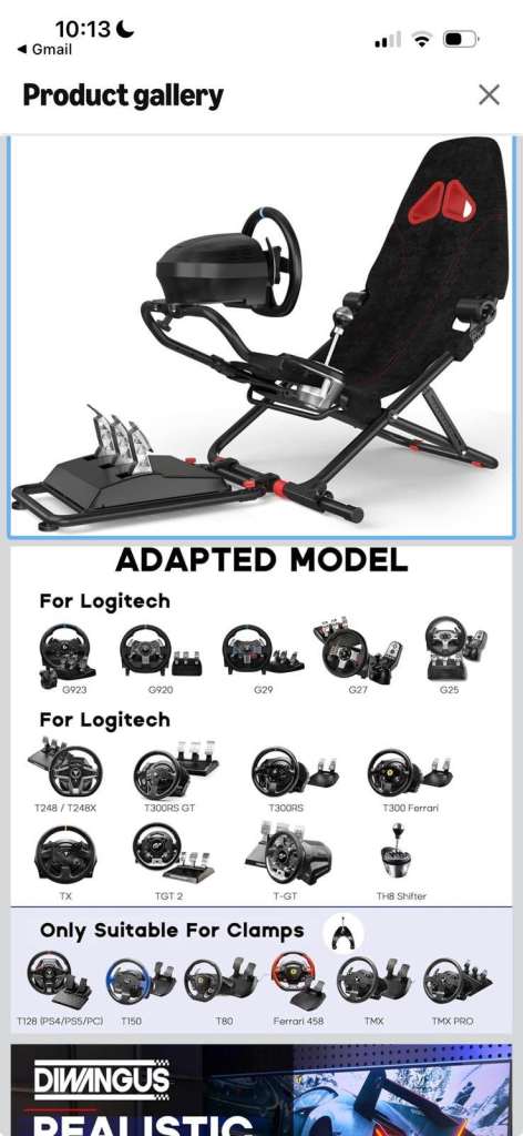 Gaming Racing Wheel Stand and Seat.