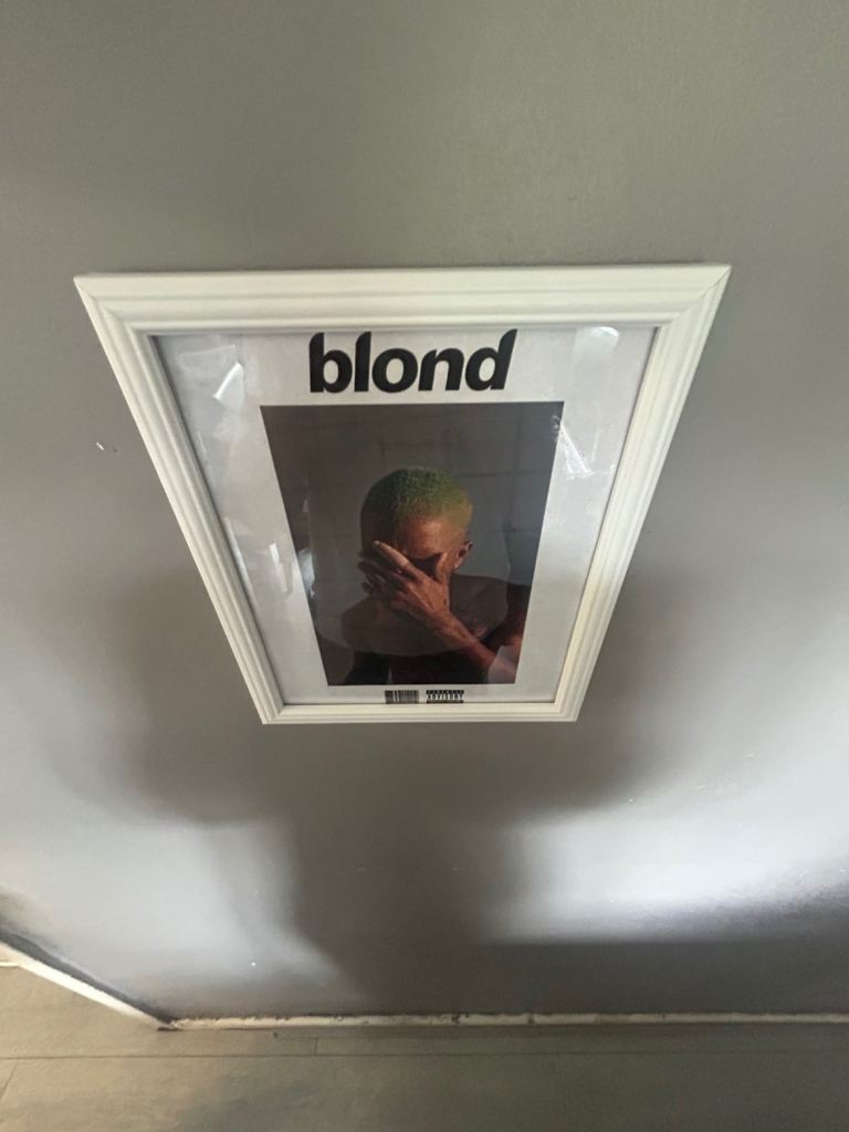 Frank Ocean Blond Album Cover Print in White Frame