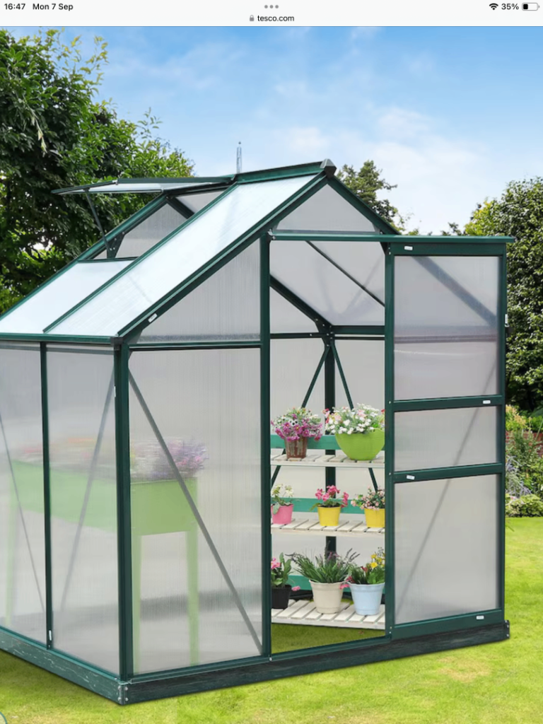 Small Greenhouse - Brand New, Green Frame